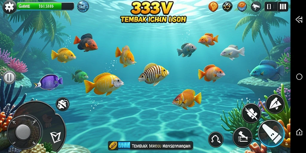 Screenshot gameplay 333V menampilkan aksi menembak ikan yang seru.