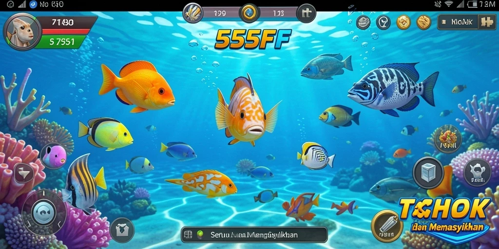 Gameplay seru menembak ikan di 555F.