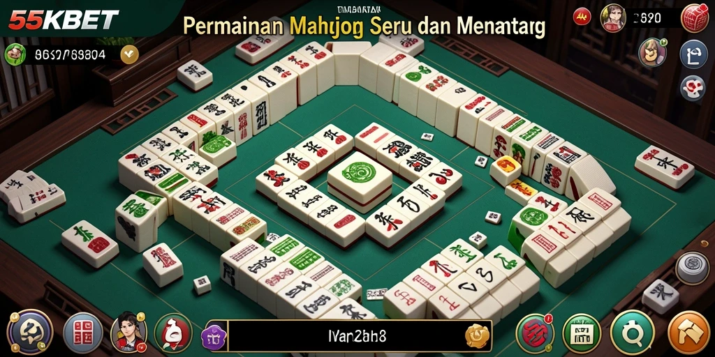 Screenshot utama 55KBET menampilkan gameplay Mahjong yang menarik.