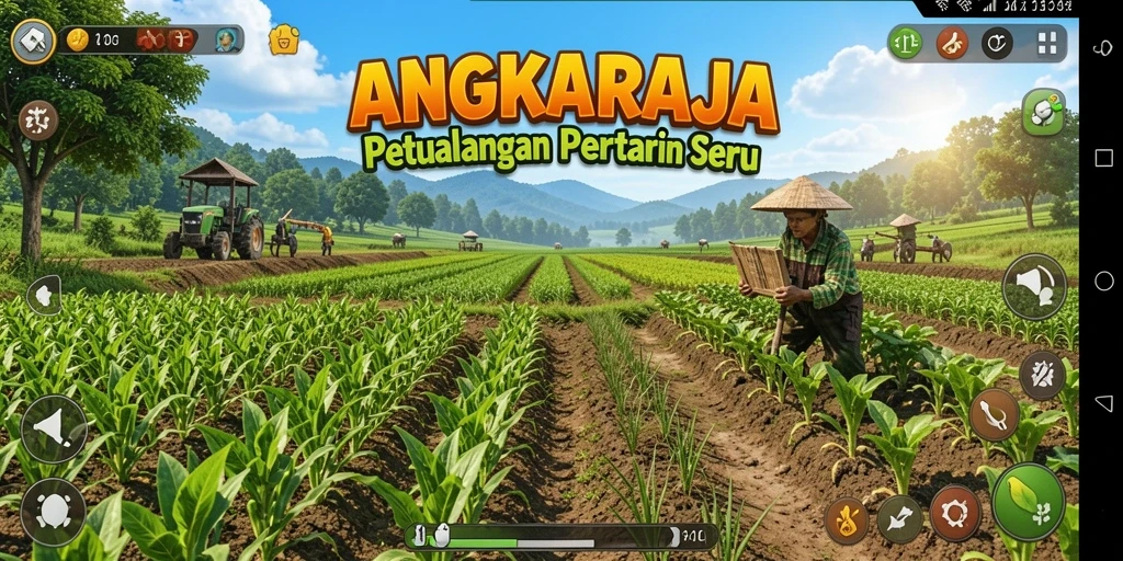 Tampilan menarik dari gameplay bertani di ANGKARAJA.