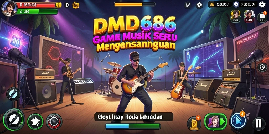 Screenshot gameplay DMD686 menampilkan keseruan bermain musik.