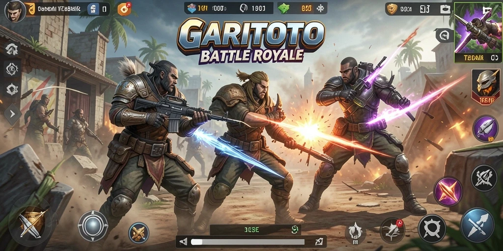 Gameplay GARITOTO yang intens dan menarik saat bertarung.