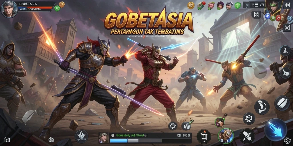 Gameplay epik dari GOBETASIA saat pertarungan berlangsung.
