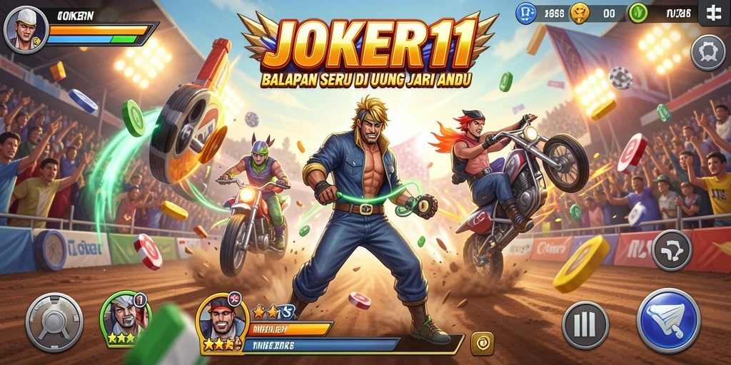 Screenshot JOKER11 menunjukkan aksi balapan yang seru dan grafis yang mengesankan.