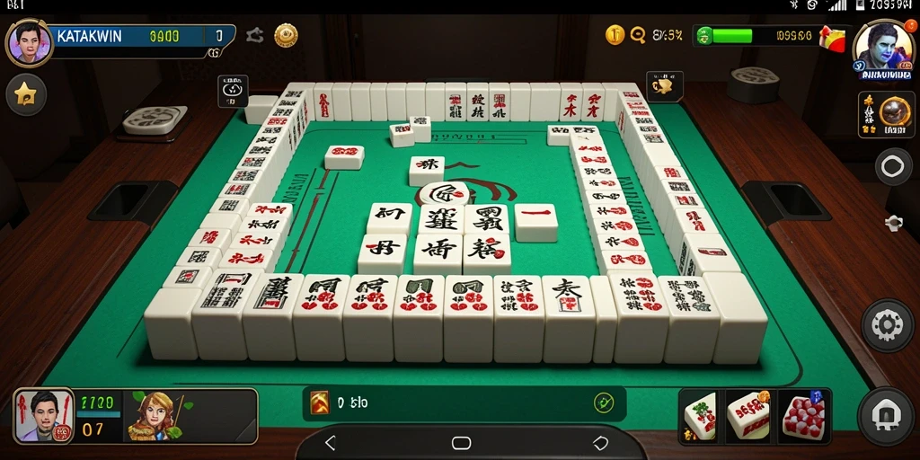 Screenshot KATAKWIN menampilkan gameplay Mahjong yang seru dan mendebarkan.