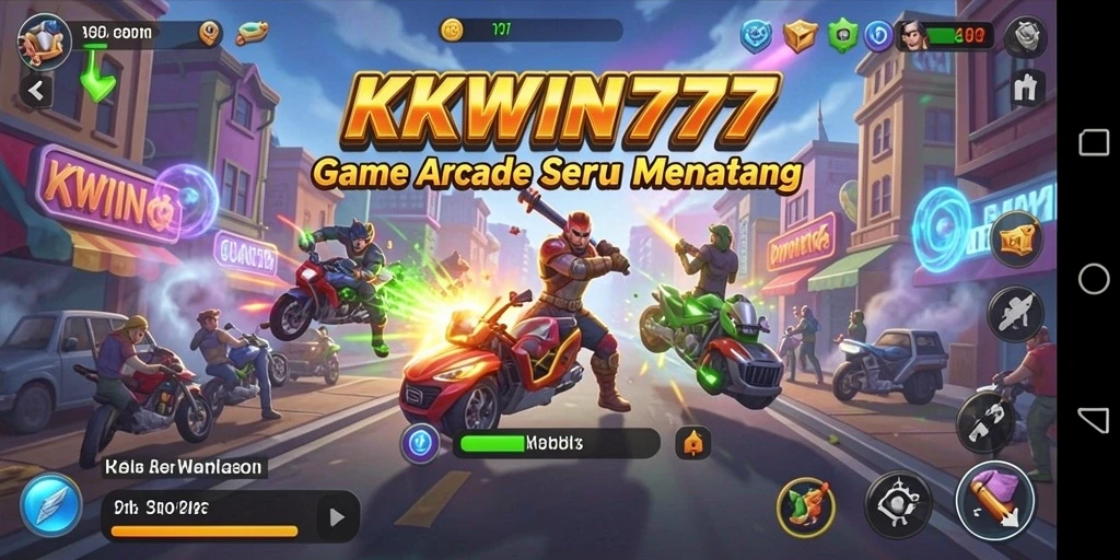 Tampilan gameplay KKWIN777 yang penuh aksi dan keseruan arcade.