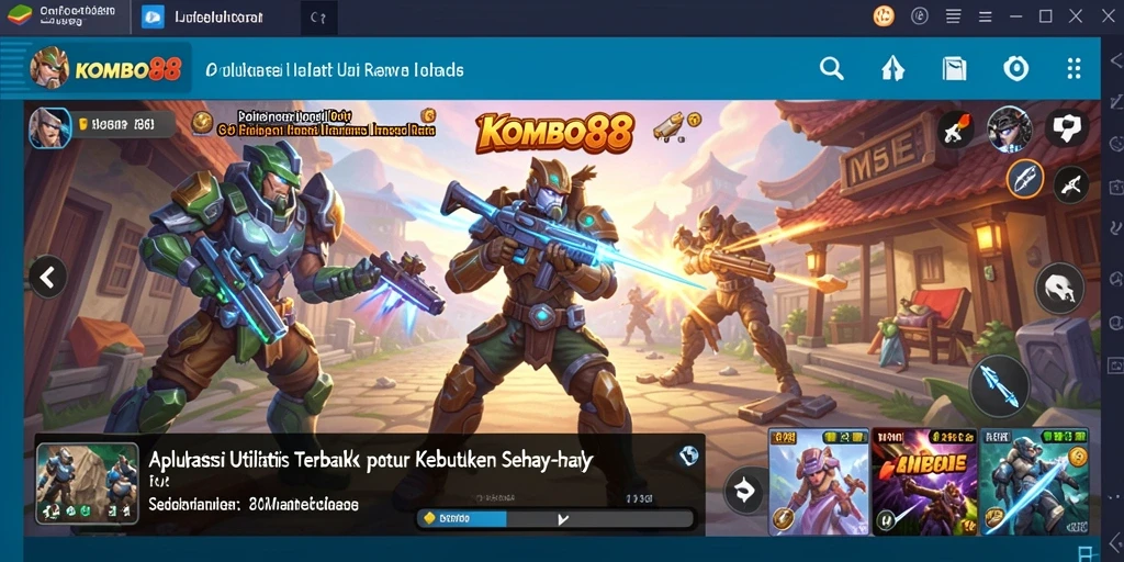 Screenshot menunjukkan antarmuka pengguna yang intuitif dan fitur-fitur utama KOMBO88.