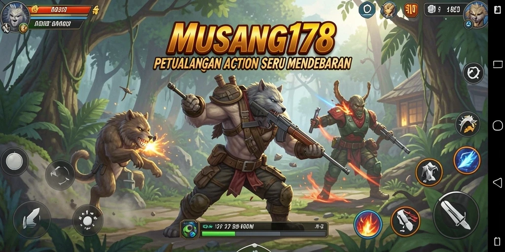 Tangkapan layar dari aksi mendebarkan dalam MUSANG178, menunjukkan pertarungan seru.