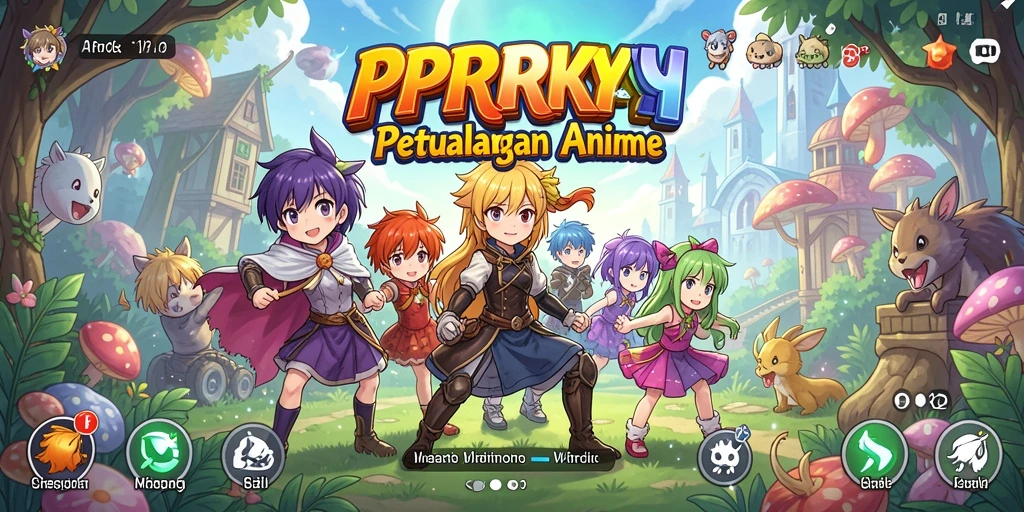 Tampilan gameplay PPRRYY yang penuh warna dan karakter menarik.