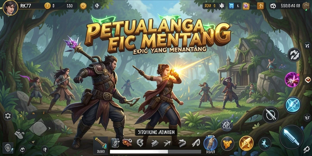 Tangkapan layar utama RK77 menampilkan gameplay petualangan yang mendebarkan.