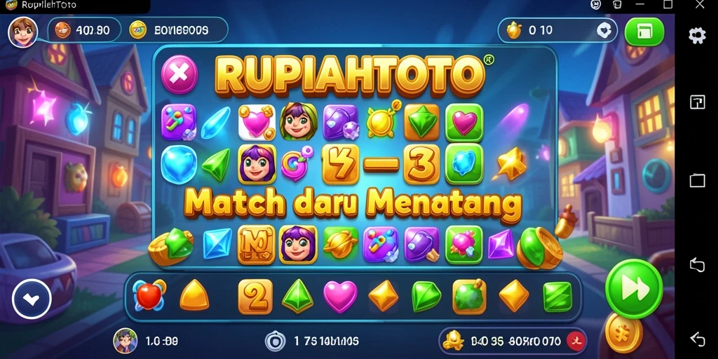 Tampilan gameplay RUPIAHTOTO yang menampilkan keseruan mencocokkan objek.