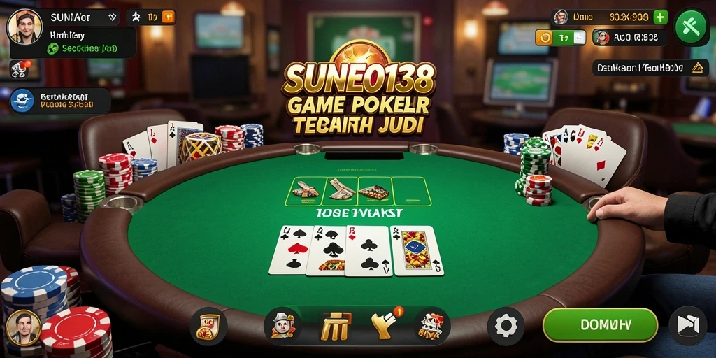 Screenshot SUNEO138 menampilkan intensitas permainan poker yang mendebarkan.